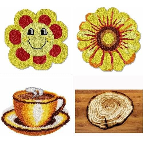 Diy Flower Coffee Cushion Carpet Embroidery Section Section Embroidery Handmade Car Cushion Latch Hook Rug Kits G