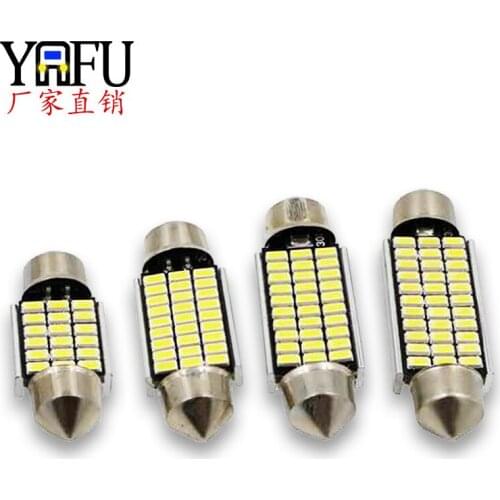 Double pointed led reading lamp 31 36 39 41mm 3014 18smd indoor lamp electrodeless decoding 27 lamp car light interior