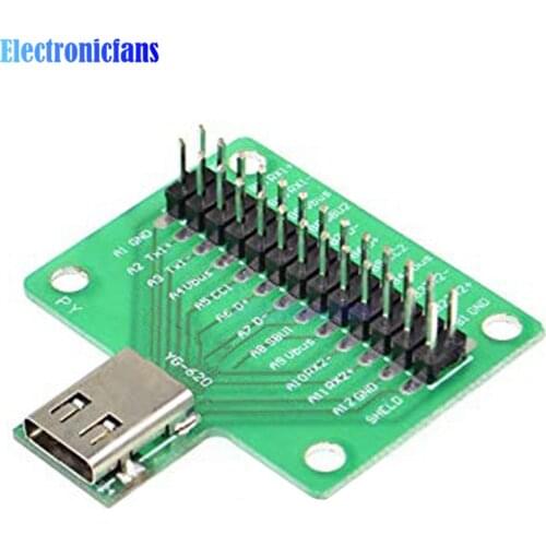 Type-C Female Double-sided Positive and Negative Test Board USB 3.1 24P Female Connector with Double-row Straight Needle