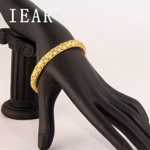 IEAR 18K gold plate couple plated bracelet Bangle designers charms for Women bracelets wedding bangles bulk Jewelry Wholesale
