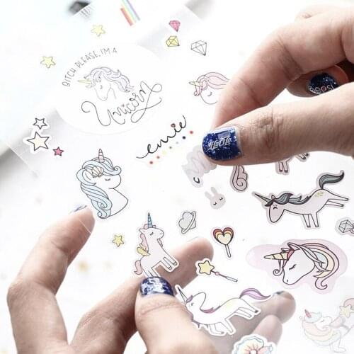 Creativity Kawaii Unicorn Sticker Washi Sticker Pack Journal DIY Decoration Cute Sticker Scrapbook Stationery Diary Stickers