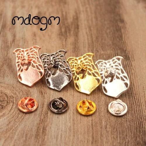 Mdogm Border Collie Dog Animal Brooches And Pins Suit Cute Funny Metal Small Father Collar Badges Gift For Male Men B037