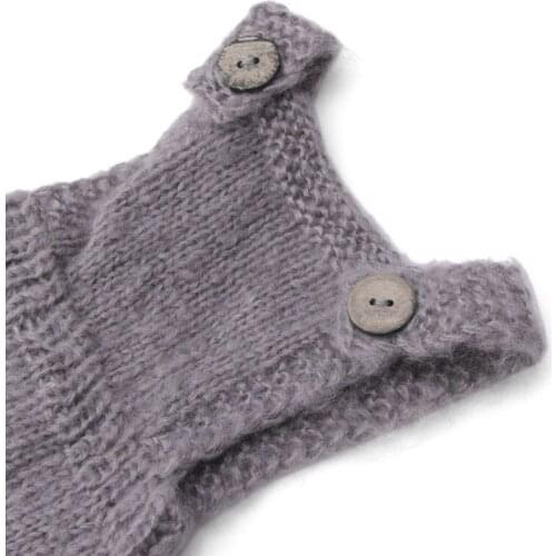 2018 NEW M89CWhite/Gray Newborn Baby Infant Knitted Mohair Overalls Rompers Photography Props Outfits White/Gray