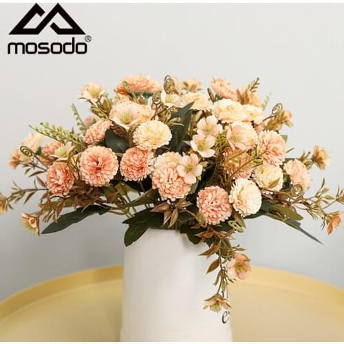 Mosodo Artificial Carnations Flowers Home Decore Dry Rose Flower Fake Clove Flower Home Garden Wedding Decoration Accessories
