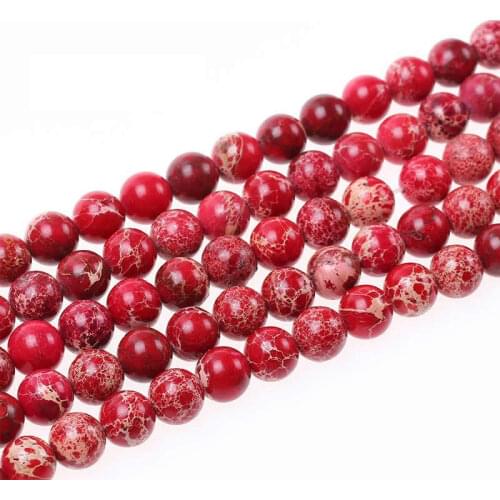 Natural Round Beads Red Sea Sediment Stone Loose Beads For DIY fashion Jewelry Making 15.5" Pick Size 4 6 8 10 12mm wholesale