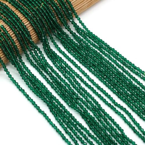 Natural Semi-Precious Stone Dark Green Round Loose Beads DIY Bracelet Necklace Needlework Beads for Jewelry Making 3mm