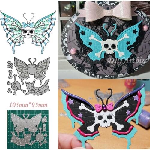 New bow skull butterfly Halloween metal cutting dies for scrapbooking new 2021 stencils for decor