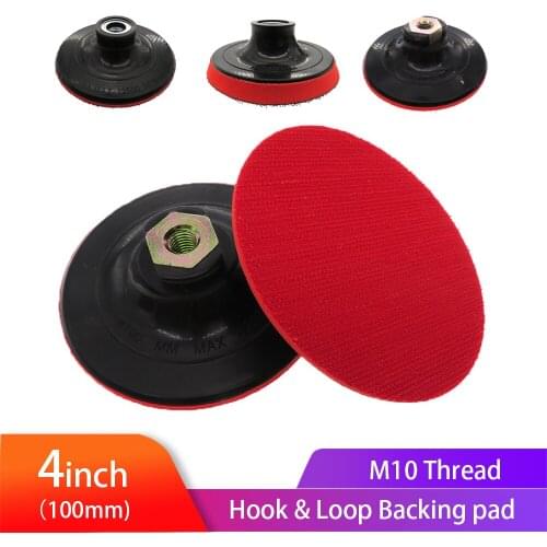 4inch 100mm Rotary Backer Pad M10 Thread Backing Pad With Hook & Loop Backing Plate Buffing Pad for Sanding Discs