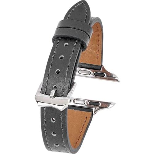 BEAFIRY for Apple Watch Band 40mm 44mm 38mm 42mm Genuine Leather Strap Watchband for iWatch 4 5 6 SE for Women Brown Black Khaki