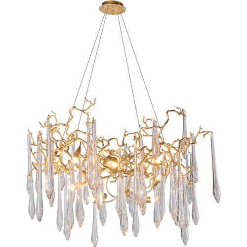 Phube Lighting Large Artistic Branches Chandeliers Coloured Glaze Chandelier Light Hotel Chandeliers included lampshade