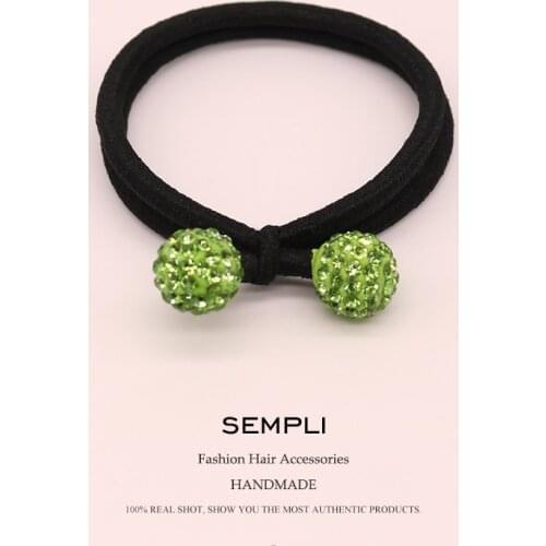 Sempli 10 Colors Inlaid Rhinestone Quartz Plait For Women High Elasticity Elastic Hair Bands Kid Children Rubber Bands Headwear