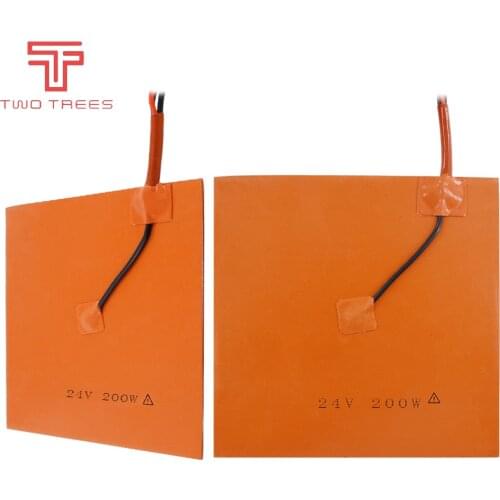 200x200/300x300mm Silicone Heated Bed Heating Pad Waterproof Square Rubber Heat Mat 1.5mm 12V/24V/220 for Ender-3 cr10 Parts