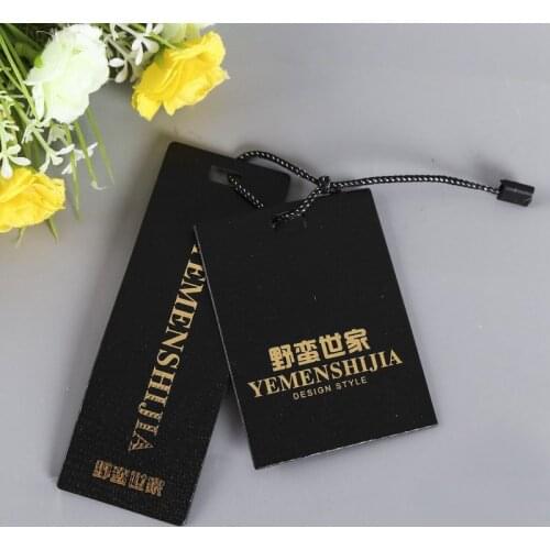 Thick Black Card Kraft Paper Speciality Paper Tag Elevators Silver Hot Stamping Logo