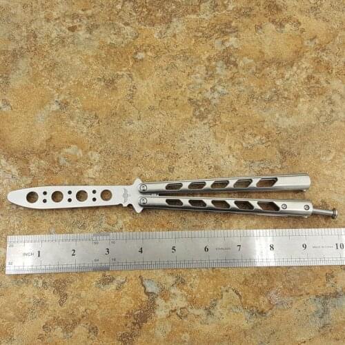 Butterfly Trainer Knife Arc Angel 440C Blade Titanium Handle Jilt Not Sharp Hunting Knife Folding Pocket Knife gift knives