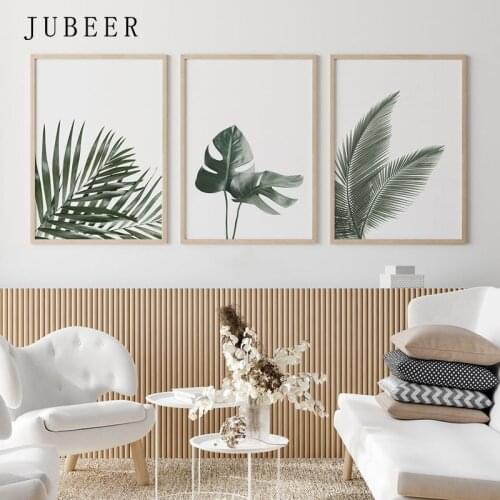 Tropical Leaf Posters and Prints Monstera Leaves Canvas Print Palm Leaf Wall Art for Living Room Decorative Picture Home Decor