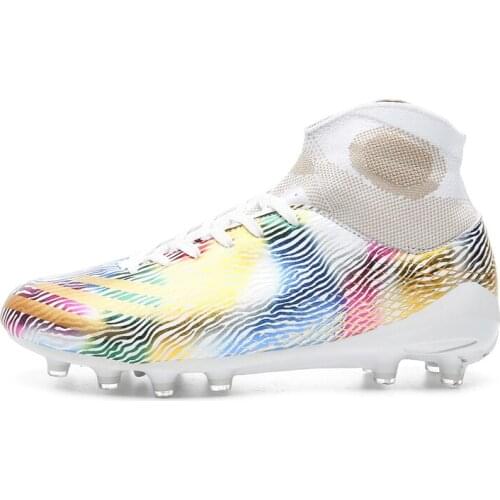 Breathable Sneakers Shoes New Hot Sale Soccer Cleats High Ankle Football Shoes Long Spikes Outdoor Soccer Traing Boots For Men