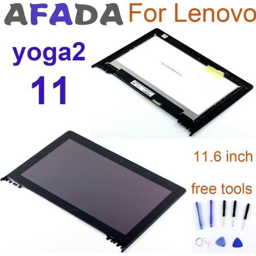 New 11.6" LCD Display For Lenovo Yoga2 11 LCD Display Touch Screen Panel Digitizer Assembly with Frame Replacement Parts