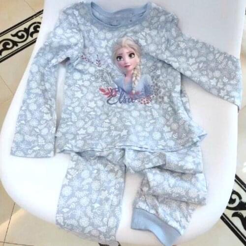 Frozen Elsa Suit 1-8Yrs Girls Cartoon Fall Baby Girls Clothing Sets Winter Underwear Tracksuits Girls Sleeping Wear Suit 2pcs