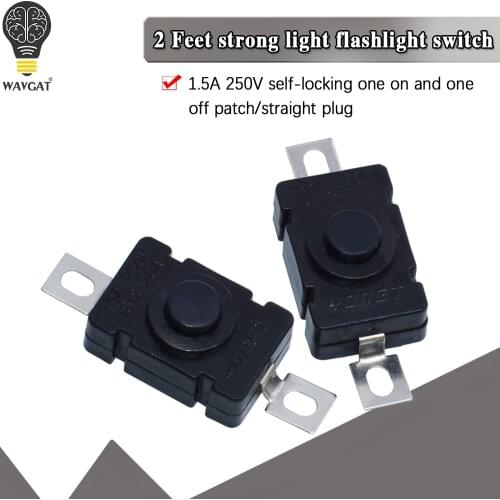 10pcs KAN-28 1.5A250V Flashlight Switches Self Locking SMD Type 18 x 12mm Push Button Switches 1812-28A