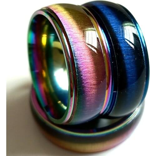 20pcs Heavy Thick Multi color Blue Shape Fashion Stainless Steel Rings Wholesale Men Women Jewelry lots