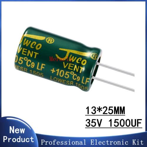 5PCS 35V 1500UF 20% High frequency and low impedance in-line aluminum electrolytic capacitors long life Brand new authentic