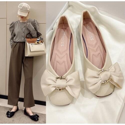 Flat Bottom Ballet Shoes Female 2021 New Cross Elastic Band Retro Shallow Mouth Womens Shoes