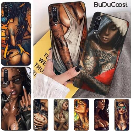 Hot Sexy Sleeve Tattoo Girl Phone Case For Xiaomi Mi 9 9T CC9 CC9E 8 SE Pro A2 Lite 6X 5 A3 A1 Max Mix 2 3