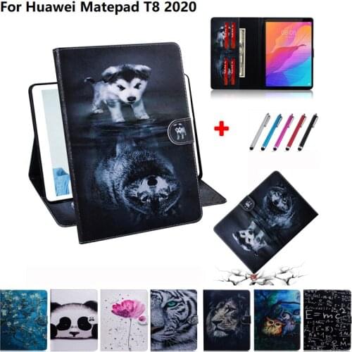 Puppy Wolf Lion Painted Case For Huawei MatePad T8 Cover Kobe2-L03 KOB2-L09 Funda Tablet Magnetic Stand Shell Capa Coque 8 inch