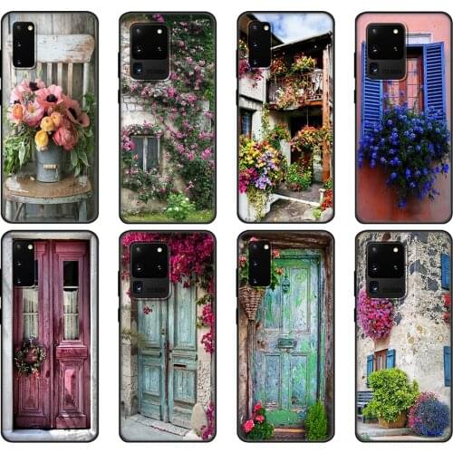 Black tpu Case For Samsung galaxy S20 /S20 PLUS/S20 ultra/S20+ /S20FE back cover House With Flowers At Windows