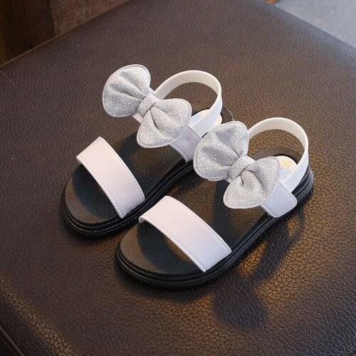 Teens Children Kids Baby Sandals Princess Shoes For Little Girls School Beach White Bow Casual Sandals New 10 12 13 14 Years old