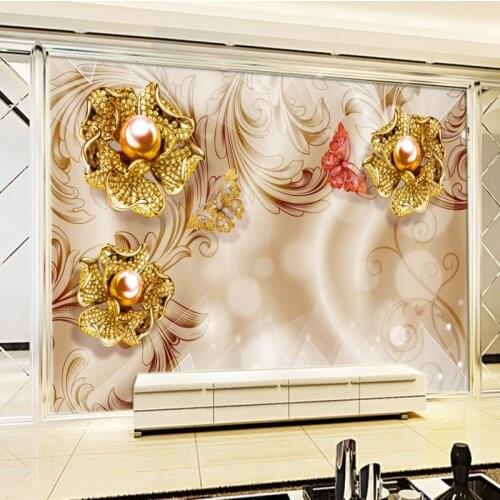 Custom mural Home wealthy diamond flower background wall wallpaper custom high quality living room mural