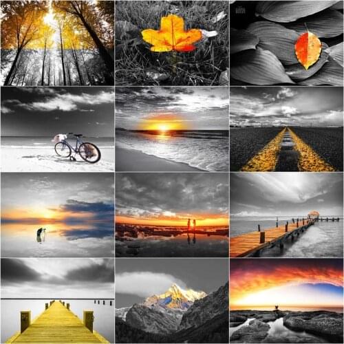 CHENISTORY Oil Painting By Numbers Bridge Landscape Acrylic Drawing Canvas Seascape Picture For Adults Home Decoration Gift