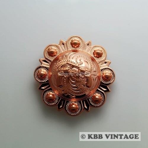 KB403) 10pc 1-1/2'' Pistols with Berry Concho Saddle Concho Copper