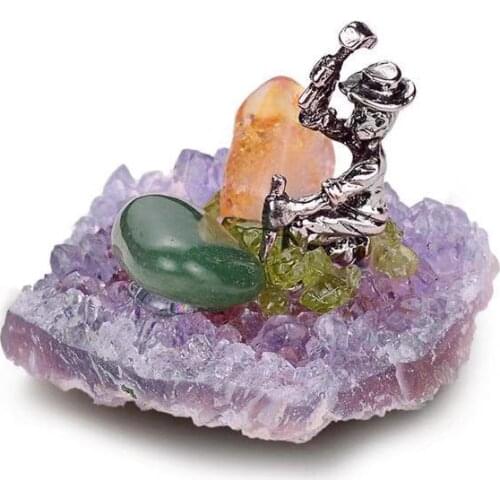 Natural crystal cluster Healing amethyst stone for home decoration craft gift