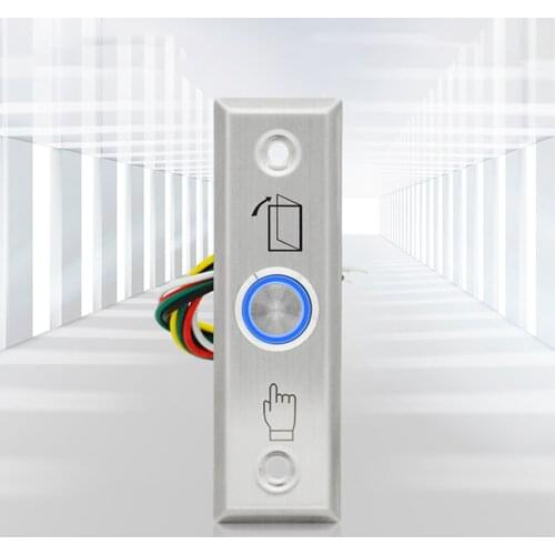 Metal Door Exit Button Stainless Steel Switch Push Release Alloy with LED Light for Home Access Control Lock System