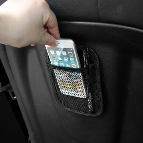 Lightweight Car Storage Net Bag Pocket Organizer Space-Saving Adhesive-Type Auto Interior Organizer Stowing Tidying Accessories
