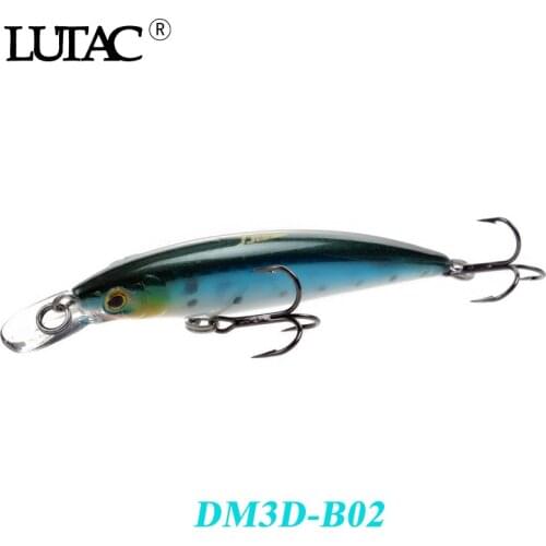 LUTAC Jerkbait 70mm 5.5g DM3D Floating Minnow BKK Hook Wholesale Artificial Bait 3D Eyes ABS Plastic Fishing Carp Tackle