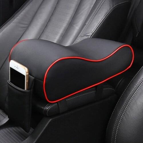 Soft PU Leather Car Central Armrest Pad Auto Center Console Arm Rest Seat Box Mat Cushion Pillow Cover With Phone Storage bag