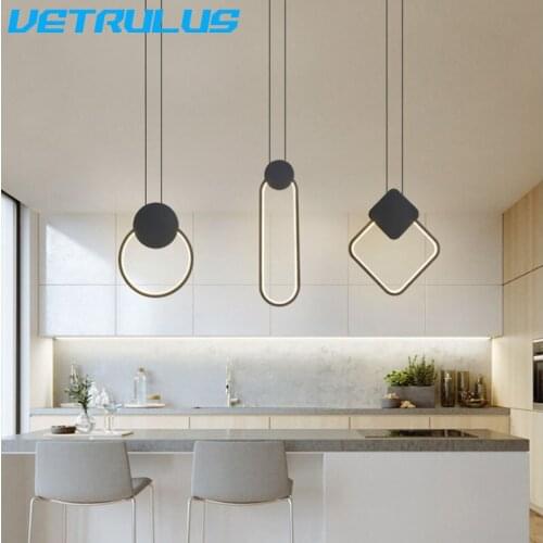Nordic hanging LED Pendant Light Square Round Oval hang lamp Modern Acrylic pendant lamps for living room bedroom dining room