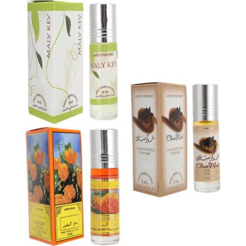 NEW Portable Perfume 6ML Muslim Essential Oils Natural Vegetable Oil Perfumes for Men Women CHOCO MUSK/Yellow Rose/MALY KEY 42 g