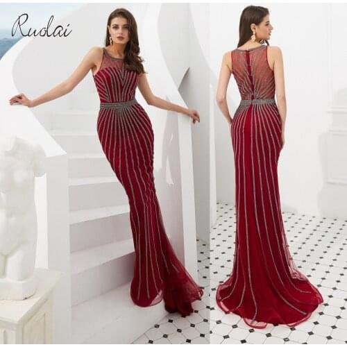 New Crystal Charming Evening Dresses Long Evening Gown for Women Dress Evening Dress vestidos de fiesta