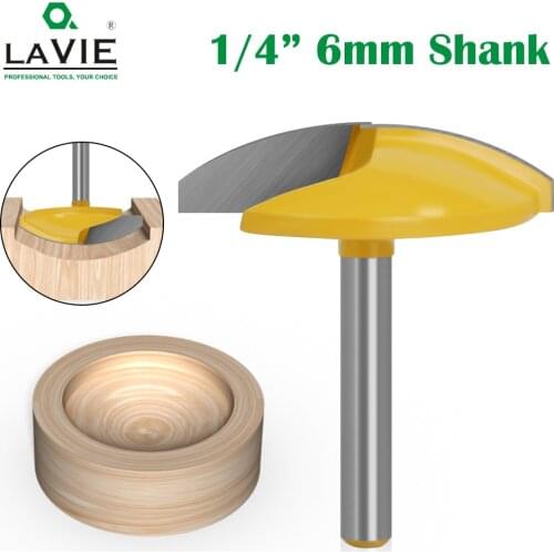 LA VIE 1PC 1/4" 6.35mm Shank Small Bowl Flat Bottom Knife Milling Cutter 1-3/4" Wide Door Knife Woodworking Cutters MC01032