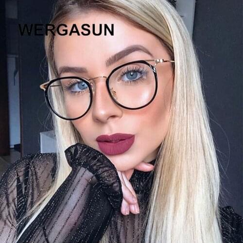 WERGASUN Retro Glasses Frame Metal Round Optical Sepectacles Plain Eyeglasses Eyewear For Men Women Unisex