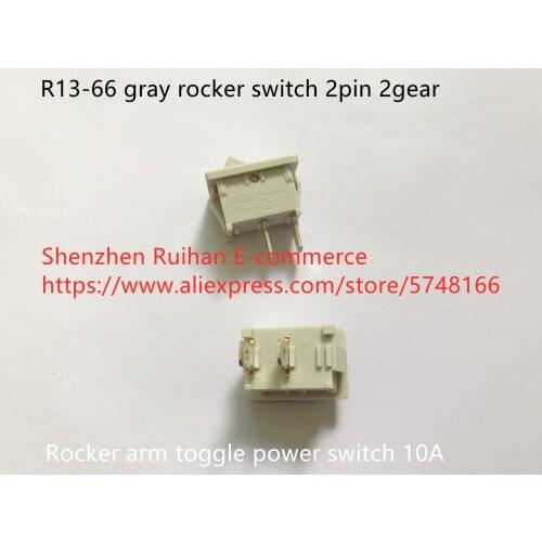 Original new 100% R13-66 gray rocker switch 2pin 2 gear rocker arm toggle power switch 10A