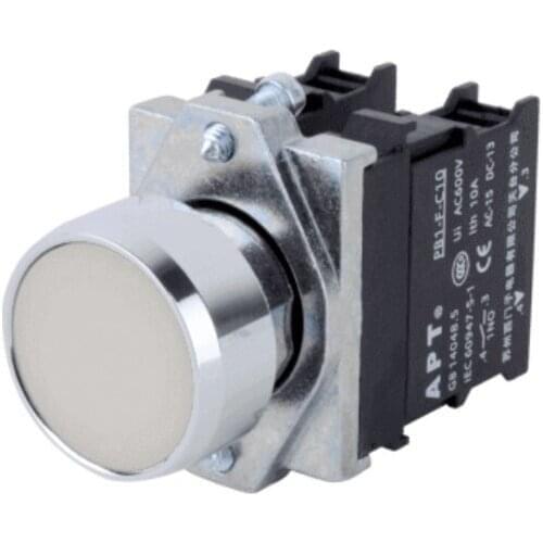 PB1S-10/w 101385665 PB1S metal flat head combination button 22mm 1NO