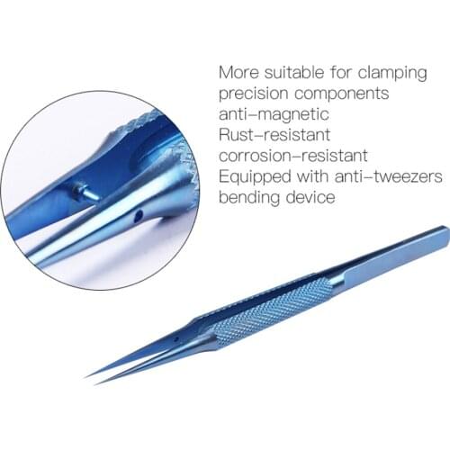 Titanium alloy tweezers professional maintenance tool 0.15mm edge precision fingerprint tweezers Apple main board copper wire