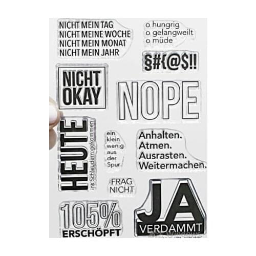 German words Transparent Clear Silicone Stamp/Seal for DIY scrapbooking/photo album Decorative clear stamp ST0935