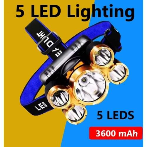 Drop shipping 8000LM Powerful LED Headlamp Flashlight High Power LED Headlight 18650 USB Rechargeable Hunting Fishing Head Lamps