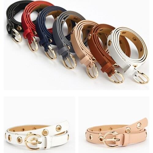 New Women Leather Belt Round Metal Pin Buckle Circle Belts Hot Brand Fashion Punk O Ring for Women Belt Female Dress Belt