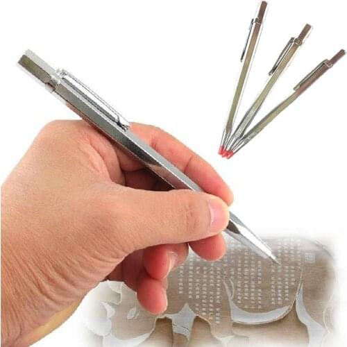 1Pc Steel Tip Scriber Pen Marking Tools For Glass Ceramic Metal Wood Carving Portable Engraving Pen Diamond Metal Tip